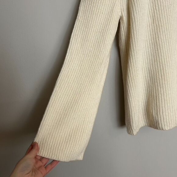 All Saints Ivory Cream Crew Neck Jumper Wool Blend - Picture 2 of 8